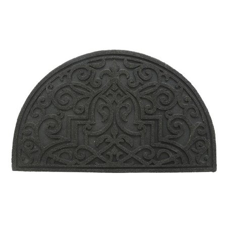 VASER DESIGNS 18 x 30 in. Recycled Rubber Doormat - Gibraltar Scroll Slice Stone VA655780